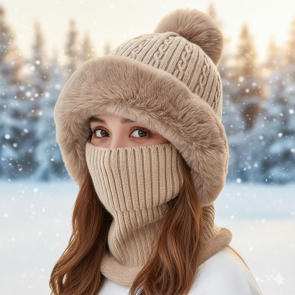 Lulebora™ Fleece-Lined Winter Hat & Scarf Set