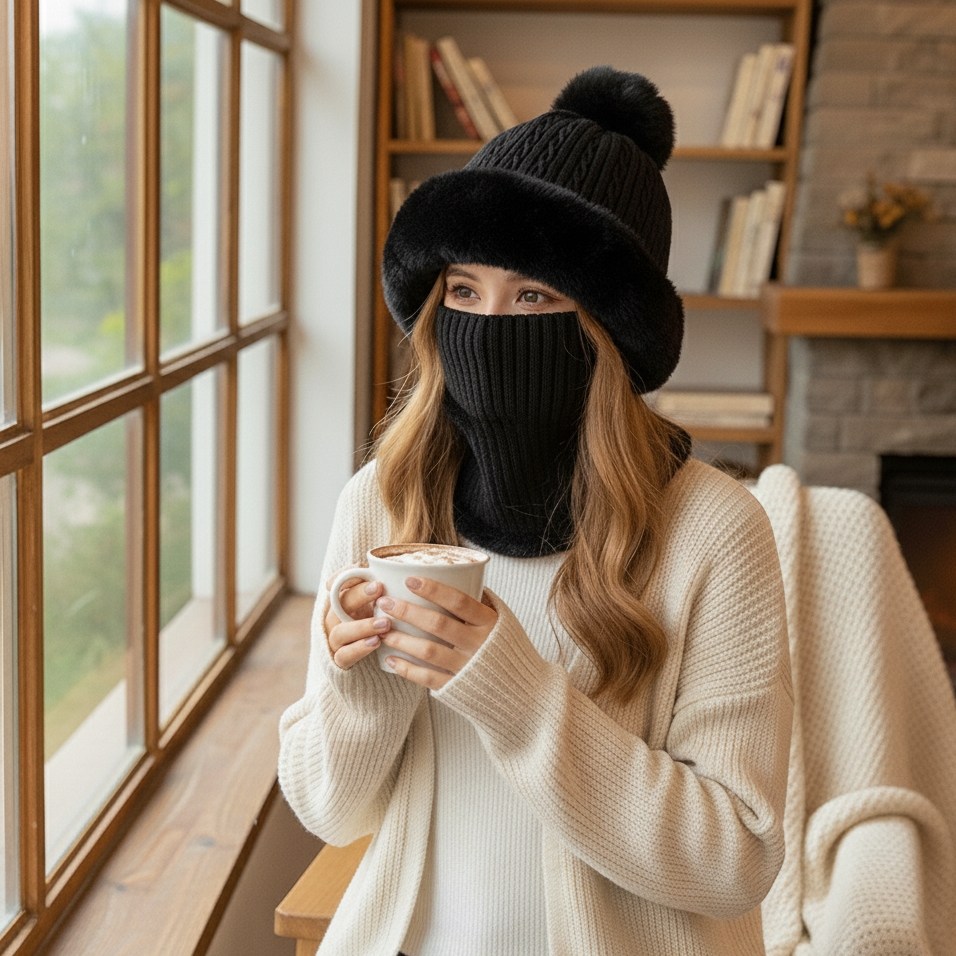 Lulebora™ Fleece-Lined Winter Hat & Scarf Set