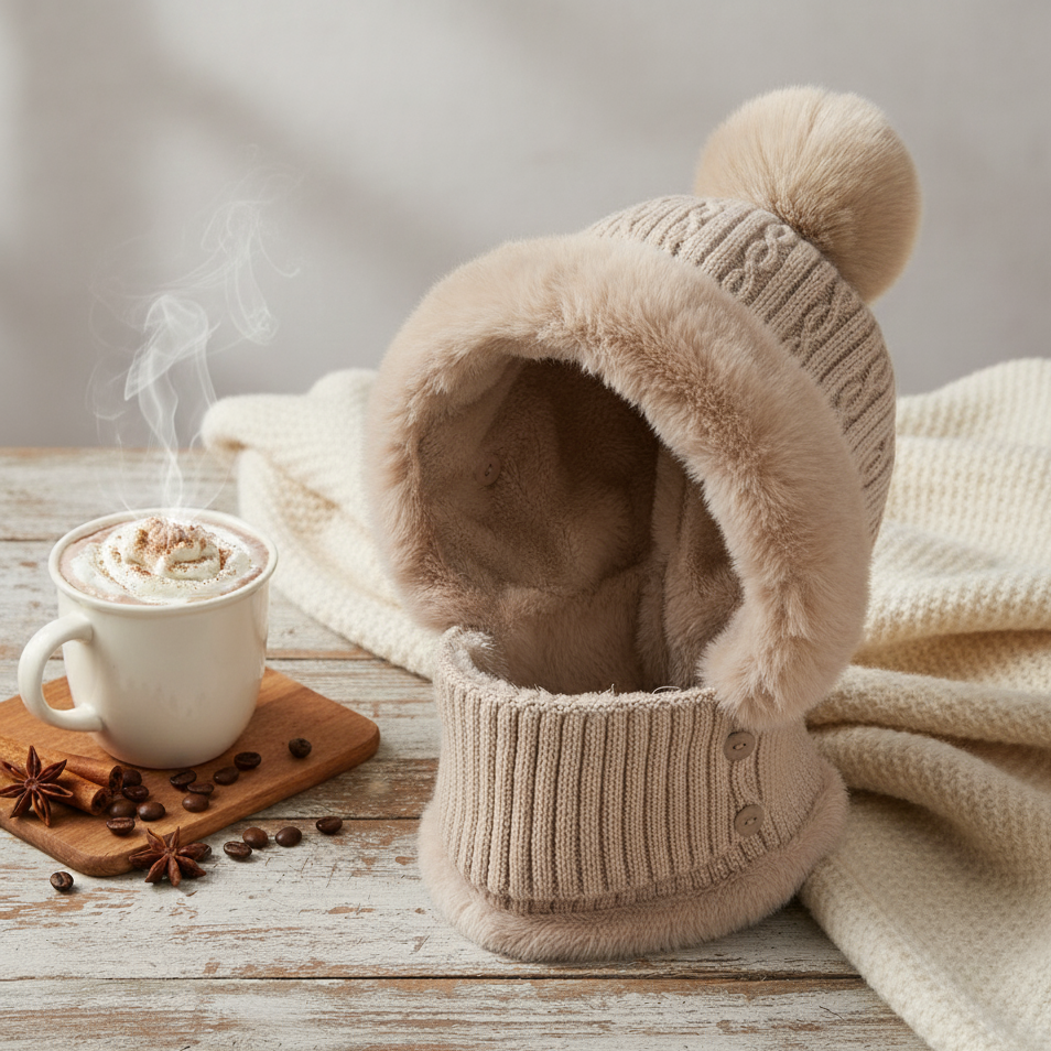 Lulebora™ Fleece-Lined Winter Hat & Scarf Set